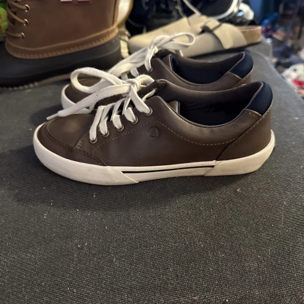 Perry Harbor Tide Top Sider Brown Lace-Up Shoes Memory Foam  Unisex Size 1